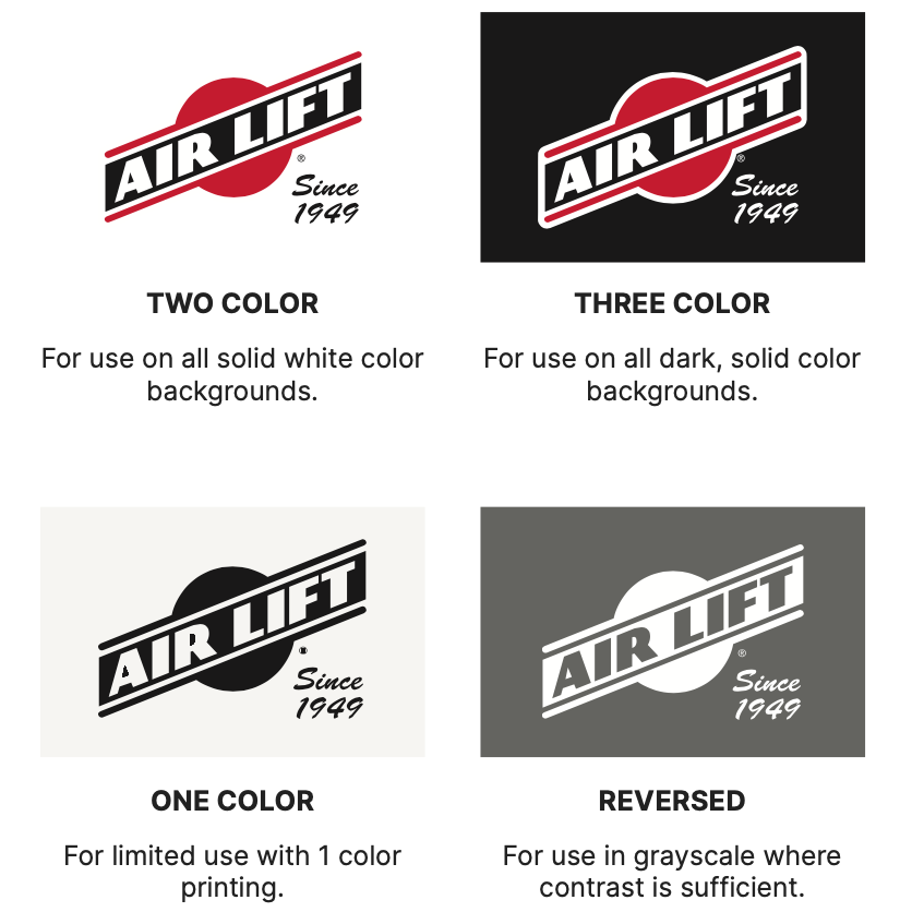 Air Lift logo on white and black backgrounds